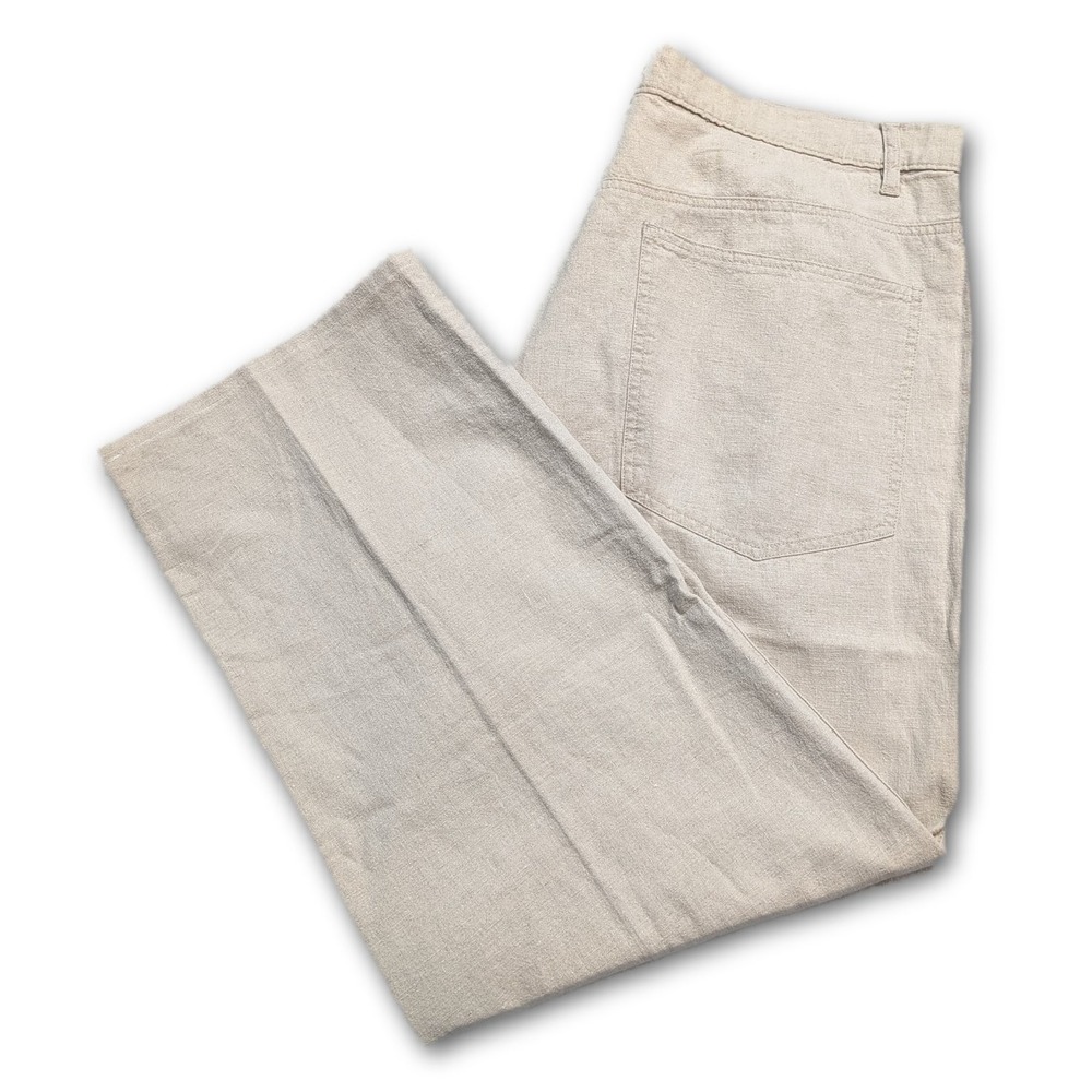 GEOFFREY BEENE Mens Pants Beige 38x30 Linen Blend Breathable Lightweight Relaxed